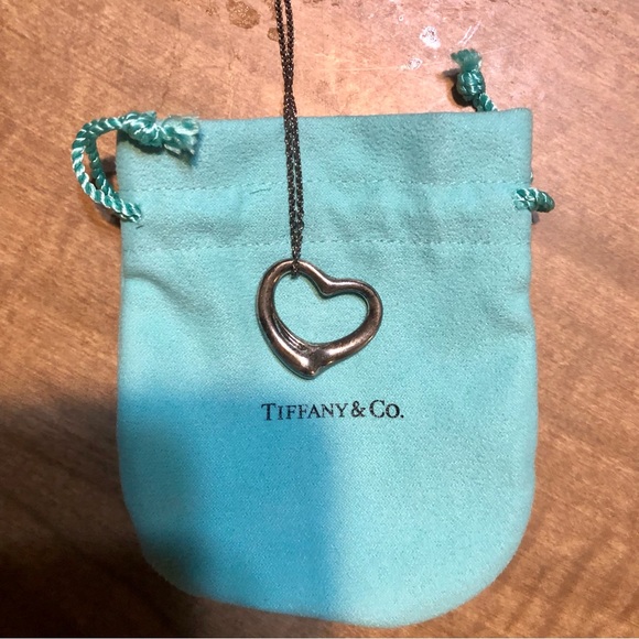 Tiffany & Co. Jewelry - Tiffany & Co Elsa Peretti Heart necklace with pouch and bag! Sterling Silver